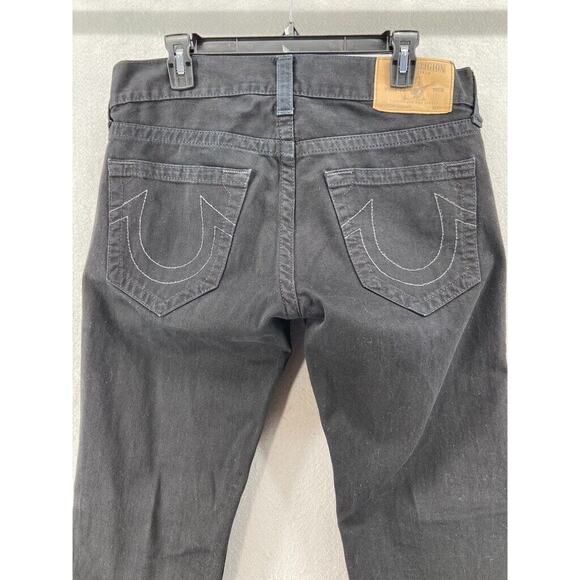 True Religion Jeans Mens 32 Black Relaxed Fit Skinny No Flap‎ Pockets Zip Fly - Picture 8 of 16